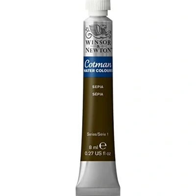 Immagine di Winsor &amp; Newton Cotman 8840113 colori ad acquerello Studio per acquerelli, vivaci di alta qualità con ottime proprietà lavorazione, tubetto da 8 ml, seppia