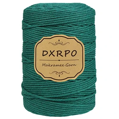 Immagine di DXRPO Macrame Corda 3 mm x 300 m, macramè Filo Naturale, per Appendiabiti Fiori in Macrame, Home Decor Camera da Letto e Decorazioni Nuziali (Verde Scuro)