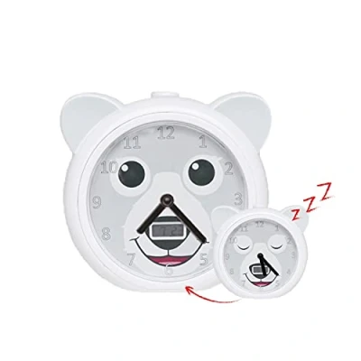 Immagine di ZAZU Bobby The Bear Clock Sleep Trainer per bambini Aiuta a insegnare al bambino quando svegliarsi Luce notturna 30 secondi Sveglia luminosa Apre e chiude gli occhi Volume variabile