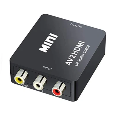 Immagine di QGECEN Convertitore da RCA a HDMI, Adattatore Supporta PAL/NTSC con USB Cavo per PS2 Wii Xbox Gamecube N64 SNES VHS DVD