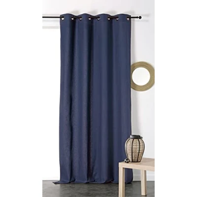 Immagine di Linder 511/135/49/375FR Tenda con Occhielli, in Cotone/Lino, Colore: Blu, 135 x 260 cm, Blu Oceano