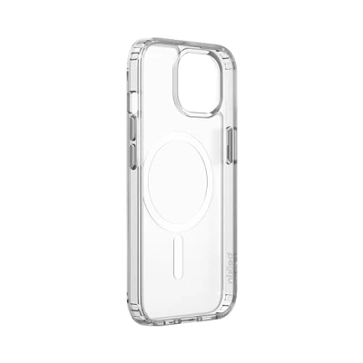 Immagine di Belkin SheerForce Custodia per iPhone 15 Pro Max con MagSafe, cover magnetica Max, trasparente, rivestimento antimicrobico e bumper rialzato proteggere schermo fotocamera