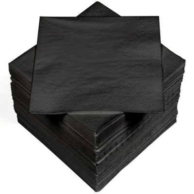 Immagine di Heku 30241 22: 100 tovaglioli Monocolore, 3 veli, 33 x cm, Nero, Carta