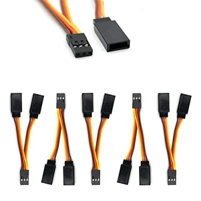 Immagine di 5 pz JR/Futaba Style Servo 1 a 2 Y Cavi Splitter Cavo Maschio Femmina Prolunga Filo per RC Modelli Aereo 7 cm