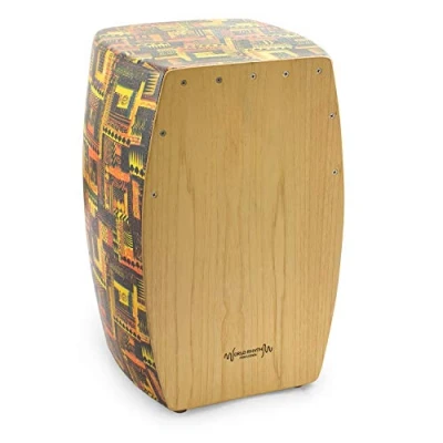 Immagine di World Rhythm Caj3 Cajon Tamburo Box Full Size Con Superficie Di Gioco In Legno Naturale e Lacci Completamente Regolabili