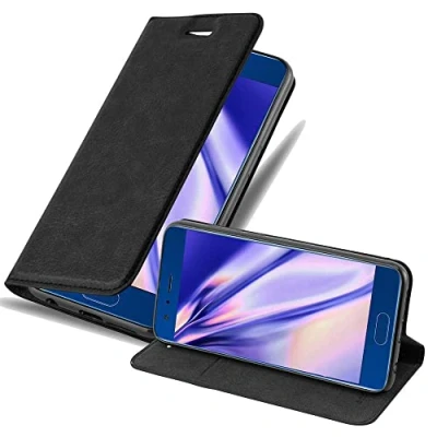 Immagine di Cadorabo Custodia Libro per Honor 9 in Nero di Notte con Vani Carte, Funzione Stand e Chiusura Magnetica Portafoglio Cover Case Wallet Book Etui Protezione