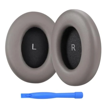 Immagine di Cuscinetti Auricolari di Ricambio per Sennheiser Momentum 4 Wireless Over Ear Cuffie MMOBIEL Memory Foam e Protein PU Padiglioni Marrone