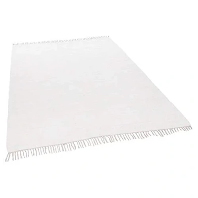 Immagine di THEKO Tappeto Dhurry in 100% cotone a tessitura piatta Happy Cotton Tessuto mano Colore: bianco 90x160 cm