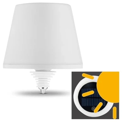 Immagine di REV LAMPRUSCO lampada da tavolo a batteria solare, senza fili, 130 lm, 2 W, 4000 mAh, luce per bottiglia dimmerabile, in bianco caldo e IP54, resistente agli spruzzi, touch