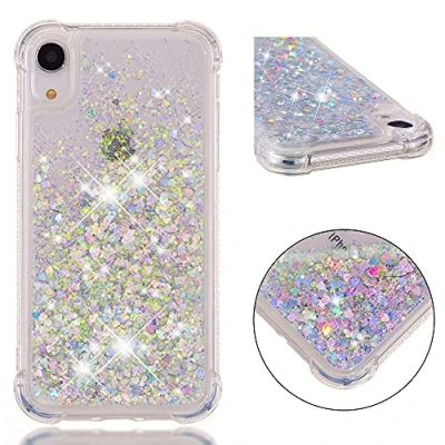 Immagine di KBIKO zxl Cover per iPhone XR 6.1&quot;, [Silver Back] Custodia Glitter di in Silicone TPU Pendenza Colore Diamond Brillantini ​Liquido Paraurti Antiurto Case 6.1&quot;.Silver1 YBL