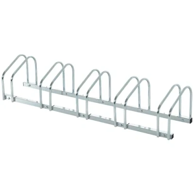 Immagine di HOMCOM Rastrelliera Portabiciclette Parcheggio per 5 Biciclette in Acciaio, 145x33x27 cm, Argento