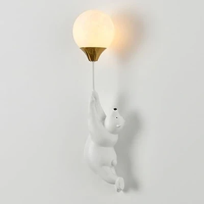 Immagine di Klobvtt Lampada da parete a palloncino per camera dei bambini forma di orso cartone animato G9 Luci notturne cameretta