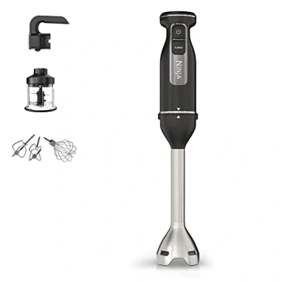 Immagine di Ninja Foodi Frullatore a immersione 3 in 1, 850 W, tritatutto ad avvio graduale, 2 velocità per frullare e 5 di miscelazione tagliare, mescolare, lavabile lavastoviglie, nero, CI100EU