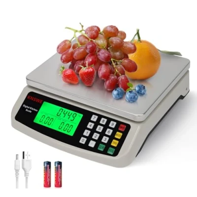 Immagine di KNSWE Bilancia Cucina Digitale Acciaio Inossidabile 10kg Grande Professionale per Alimenti Pizzeria Panifici e Mense Contapezzi Alimentare con Tara Display LCD
