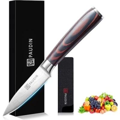 Immagine di PAUDIN Coltello da Verdura di 9cm, Ottimo per Tagliare la Frutta, Lama Molto Affilata Utile in Cucina con Manico Ergonomico, Acciaio Inossidabile Tedesco, Impugnatura Ergonomica
