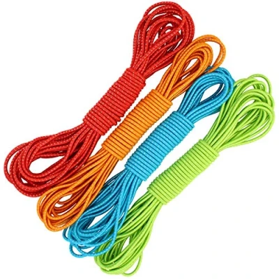 Immagine di com four® Cinturino 4X Gummitwist per Bambini Corda Saltare in Gomma Diversi Colori [Il Colore Varia] (10 Metri 04 Pezzi Colorati)