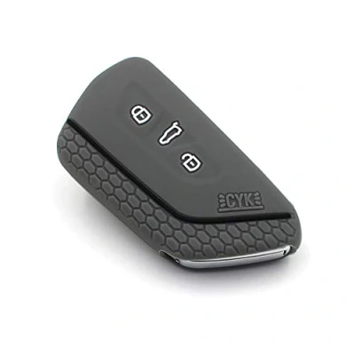 Immagine di Custodia protettiva in silicone per chiave auto a 3 tasti, colore nero cenere