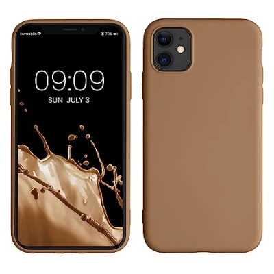 Immagine di kwmobile Custodia Compatibile con Apple iPhone 11 Cover Back Case per Smartphone in Silicone TPU Protezione Gommata color cappuccino