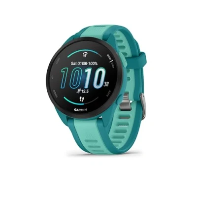 Immagine di Garmin Forerunner 165, Smartwatch per la corsa, 43mm, Musica, App di Streaming, GPS, Cardio, VO2max, Report mattutino, HRV Status, Piani gratuiti 5K, 10K, 21K e Maratona, Pay (Black)