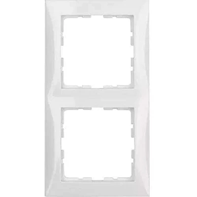 Immagine di Hager S1 Cornice 2 moduli Serie 1 lucido bianco pile