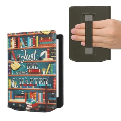 Immagine di kwmobile Custodia Cinturino Mano Compatibile con PocketbookVerse/Verse Pro/Verse Color/Vivlio Light/Light HD Cover eBook Reader Case eReader Simil Pelle Ancora un Capitolo