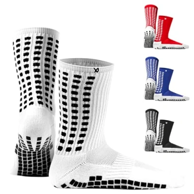 Immagine di LUX antiscivolo Calze calcio, Calzini per cuscinetti in gomma, qualità superiore, pallacanestro, escursionismo, corsa, coordinato disponibili Bianco