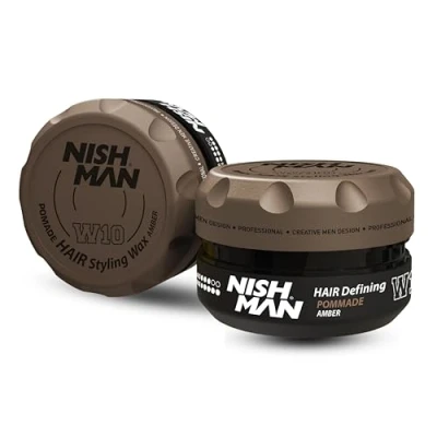 Immagine di Nishman cera Pomata per styling capelli di flessibile potente e brillante Perfetta uno solido, cura aspetto lunga durata (100 ml, W10 ambra)