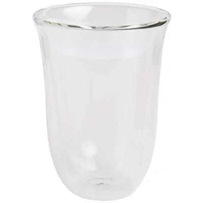 Immagine di De&#039;Longhi Bicchieri Cappuccino, Tazze di Vetro per Latte Macchiato, Borosilicato ritenzione del calore, Capacità 220ml, Set 2, DLSC312, Trasparente
