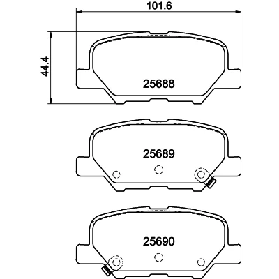 Immagine di HELLA 8DB 355 020 291 Kit pastiglie freno con segnalatore acustico usura MITSUBISHI: ASX SUV, OUTLANDER 3, MAZDA: 6 Station Wagon, Sedan