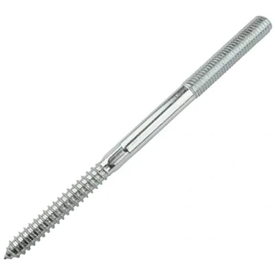 Immagine di AERZETIX Set di 10 vite a doppio filetto Prigioniero Punto Metallo/Legno con o senza tasselli Ø10x160mm Acciaio zincato Colore argento C44768