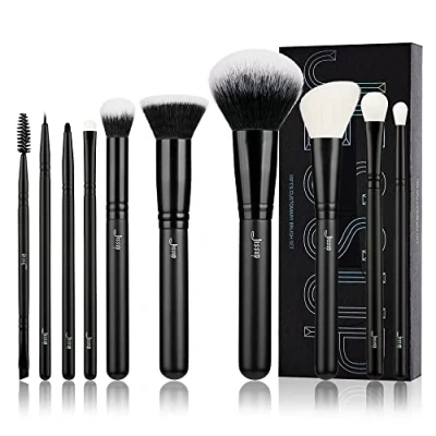 Immagine di pennelli Jessup 10 pezzi Set di per trucco professionale Fondotinta in polvere Blush Contour Bronzer Concealer Ombretto Blending Eyeliner sopracciglia Spoole T323