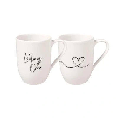 Immagine di Villeroy &amp; Boch Statement set di tazze Lieblingsoma 2 pz., 280 ml, porcellana Premium, bianco