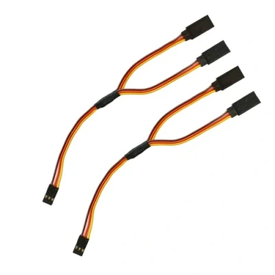 Immagine di Servo Y Cavo di prolunga V a Y, splitter compatibile con JR Futaba Robbe Graupner Hitec 15 cm 22AWG RC (2 pezzi)