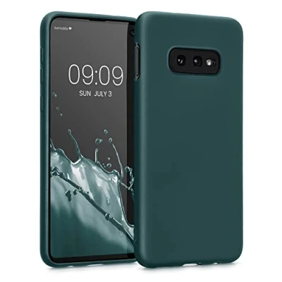 Immagine di kwmobile Custodia Compatibile con Samsung Galaxy S10e Cover Back Case Morbida Protezione in Silicone TPU Effetto metallizzato petrolio