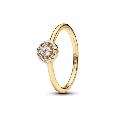 Immagine di PANDORA Anello da donna rotondo Pavé Alone oro 163554C01, Argento sterling, Zirconia cubica