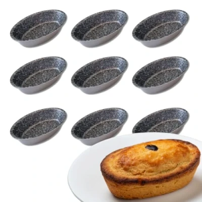 Immagine di Stampi Per Pasticciotti Leccesi Formina Pasticciotto Leccese Stampo In Alluminio Con Rivestimento Antiaderente Ad Effetto Pietra 100% Made Italy Misura 10,5 x 7 cm (9)