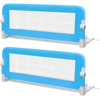 Immagine di vidaXL 2x Sponde Letto per Sicurezza Bambini Blu 102x42 cm Protezioni Barriere