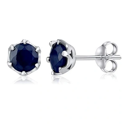 Immagine di SILVEGO JJJE1033SA Orecchini da Donna in Argento 925 con Vero Zaffiro Blu Scuro 6 mm Farfallina
