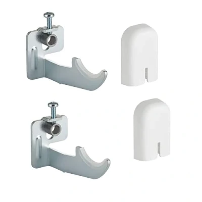 Immagine di MB Supporto a Muro per termosifoni in Alluminio con Regolazione Verticale Portata Fino 100kg. Coperture e Viti tasselli Inclusi 2 Pezzi
