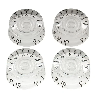 Immagine di Musiclily Pro Metrica 18 Splines Manopole Speed Knobs per Chitarra Elettrica Epiphone Les Paul SG Style, Trasparente (Set di 4)
