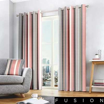 Immagine di Fusion tende con occhielli, 100% cotone, blush, 167,6 cm larghezza x 137,2 goccia (168 137 cm)