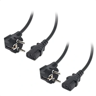 Immagine di Cable Matters cavo di alimentazione a 3 poli e da 2m, confezione 2, C13, TV LG, per computer (CEE 7/7 IEC C13)