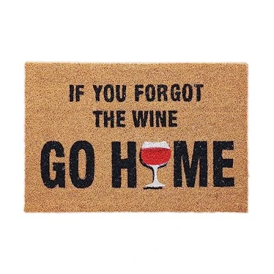 Immagine di Relaxdays Zerbino in Fibra di Cocco, 60 x 40 cm, If You Forgot The Wine Go Home, Tappetino Casa Antiscivolo, Marrone, 80% 20% plastica