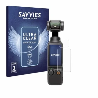 Immagine di savvies (6 Pezzi Pellicola Protettiva per DJI Osmo Pocket 3 (Display + Lente) Protezione Schermo Trasparente