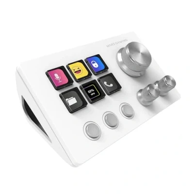 Immagine di MARSGAMING MSD TWO, Control Deck Compatto, 6 Tasti LCD Personalizzabili + 3 Pulsanti, Manopole Multifunzionali, Slim Ergonomico, Software di Controllo e Plug in, Windows MacOS, Bianco