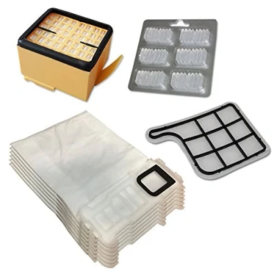 Immagine di 6 sacchetti per aspirapolvere + Profumi Filtro HEPA motore adatti Vorwerk Folletto VK 135 136 VK135, VK136 FP FP135/136 con microfibra speciale