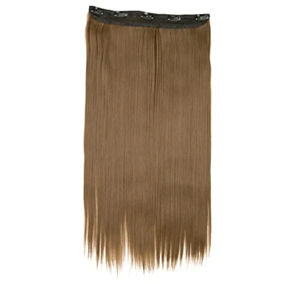 Immagine di CAISHA 70cm Clip In Un Unico Pezzo Nell&#039;estensione Dei Capelli Di Sintetici Mezza Parrucca Liscio Marrone C57a