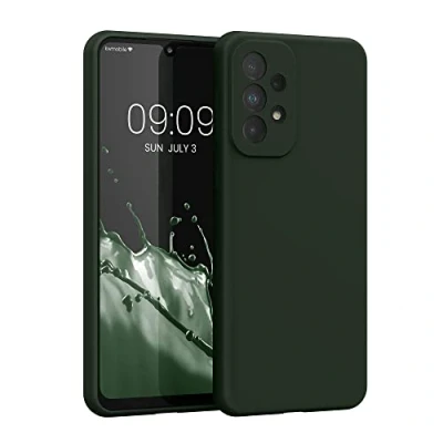 Immagine di kwmobile Cover per Samsung Galaxy A33 5G Custodia Back Case Smartphone in Silicone TPU Protezione Gommata verde scuro matt