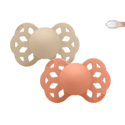 Immagine di 2 Succhietti BIBS Infinity Vanilla/Peach Fisio Silicone