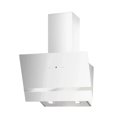 Immagine di Respekta Cappa Isola senza / inclinata 60 cm Struttura in metallo con paralume vetro bianco Funzione di scarico e ricircolo d&#039;aria CH24060WAM A 54 67,5 dB